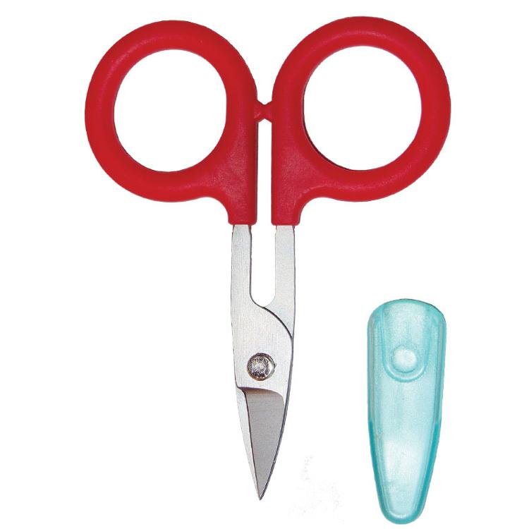 Perfect Scissors Karen Kay Buckley 3.75 inch Red Handled Curved Blade