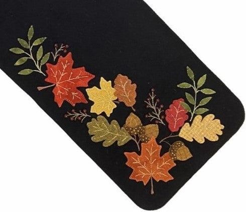 Autumn Serenade Table Runner Wool Applique Pattern by Karen Yaffe - Kit Option Available