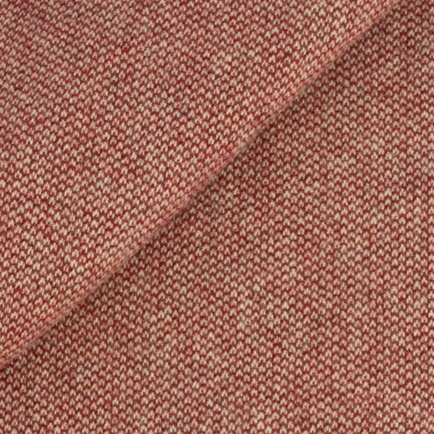 Cranberry and Natural Skip Mill-dyed Wool Fabric