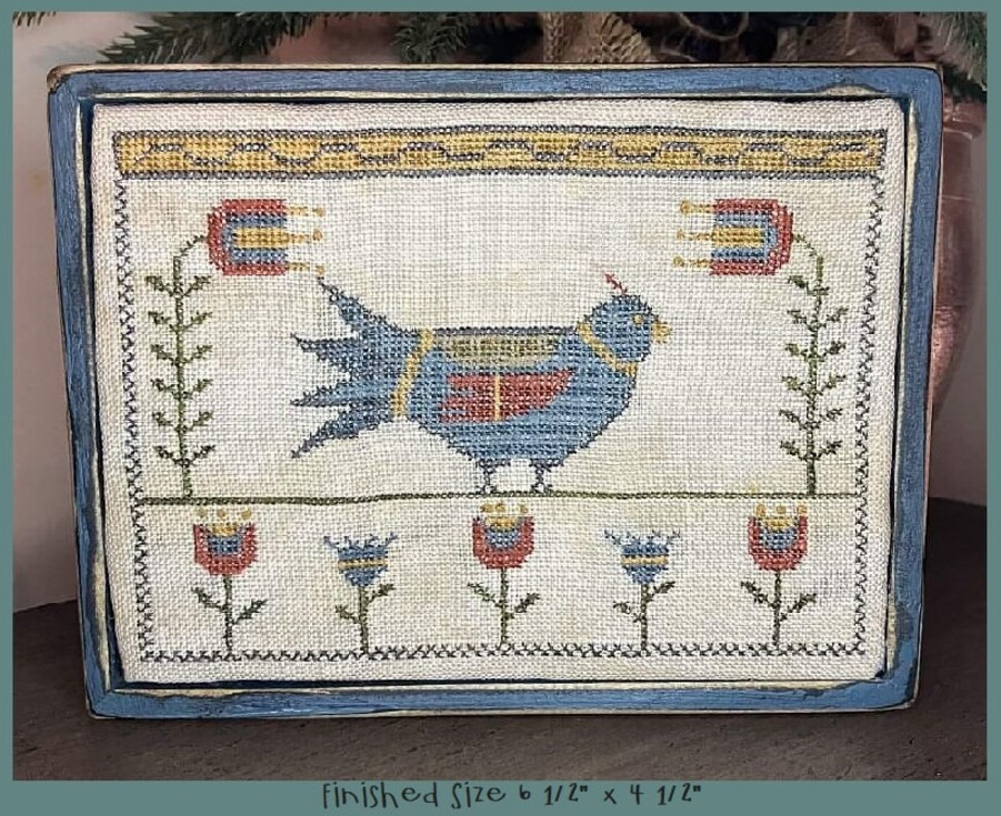 Folky Bird Cross Stitch Pattern by Robin Leuschen