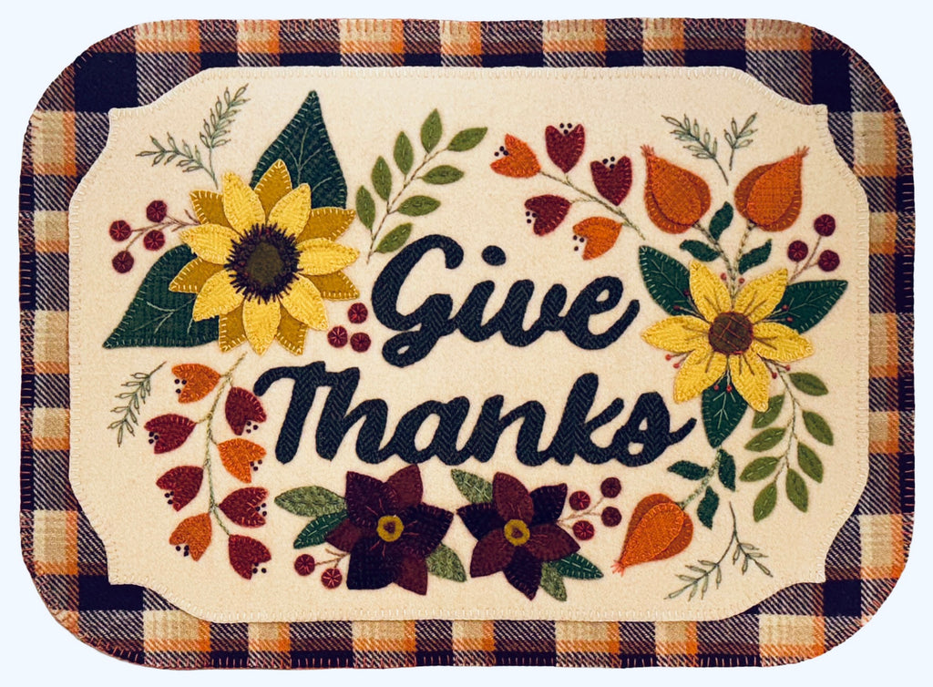 Give Thanks Wool Applique Pattern by Karen Yaffe - Kit Option Available