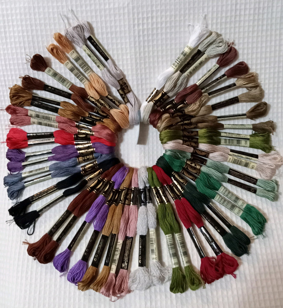 #9 New 6 Strand DMC Floss - 50 Skeins of Multiple Colors