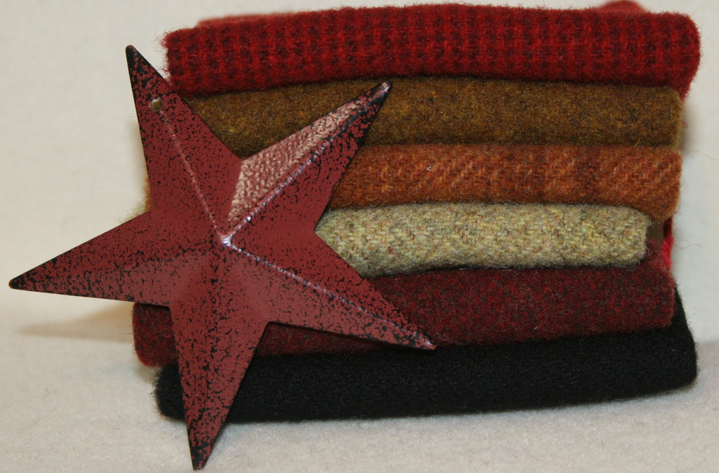 Six Pack of 8" x 8" Mill-dyed Wool Bundle