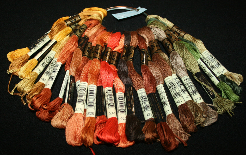 Colors of Fall - New 6 Strand DMC Floss - 25 Skeins of Multiple Colors