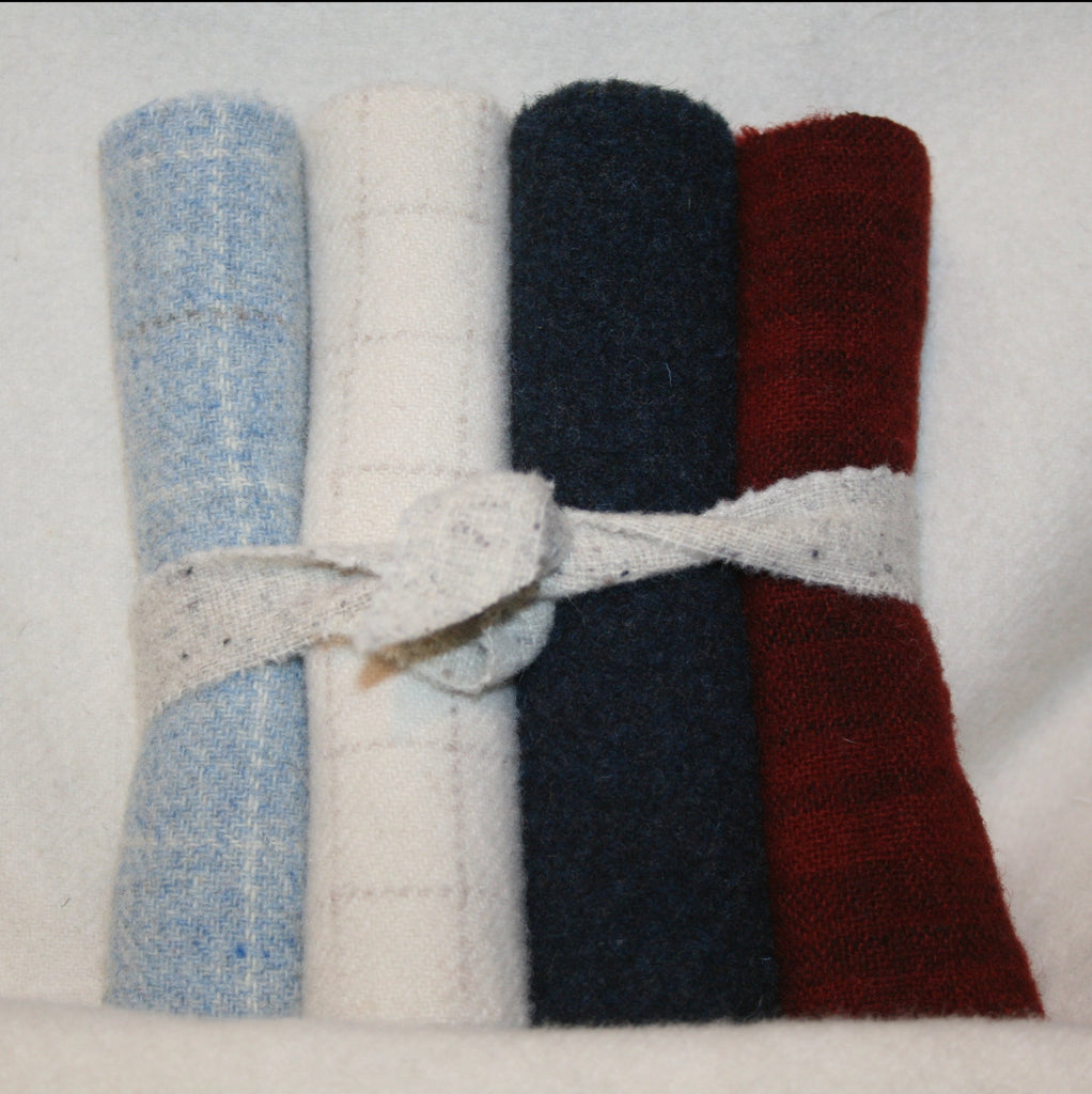 Four 16" x 6" Wool Hooker Rolls per Mill-dyed Wool Bundle