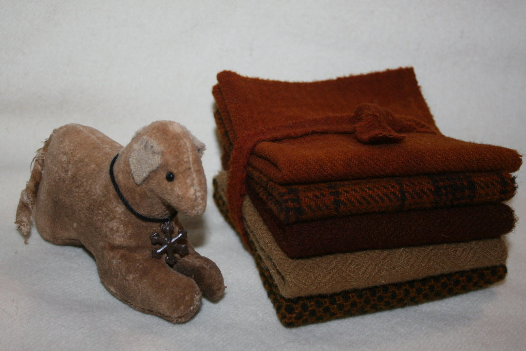 Colors of Fall Hand-Dyed Wool Fabric Bundle by Fiddlestix Designs