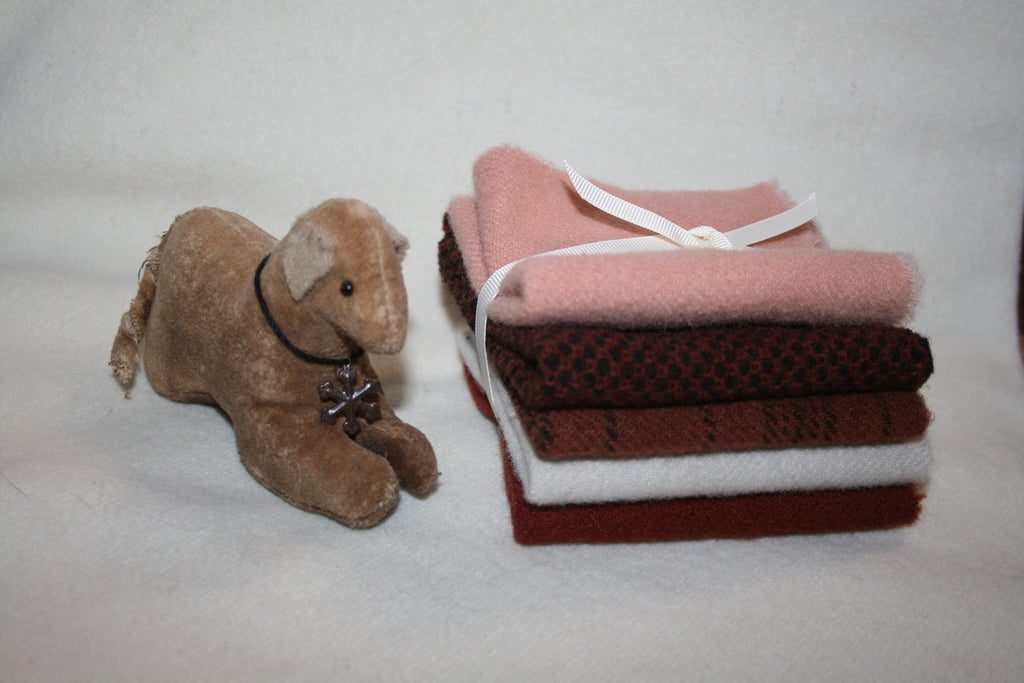 My Funny Valentine Hand-Dyed Wool Fabric Bundle by Fiddlestix Designs