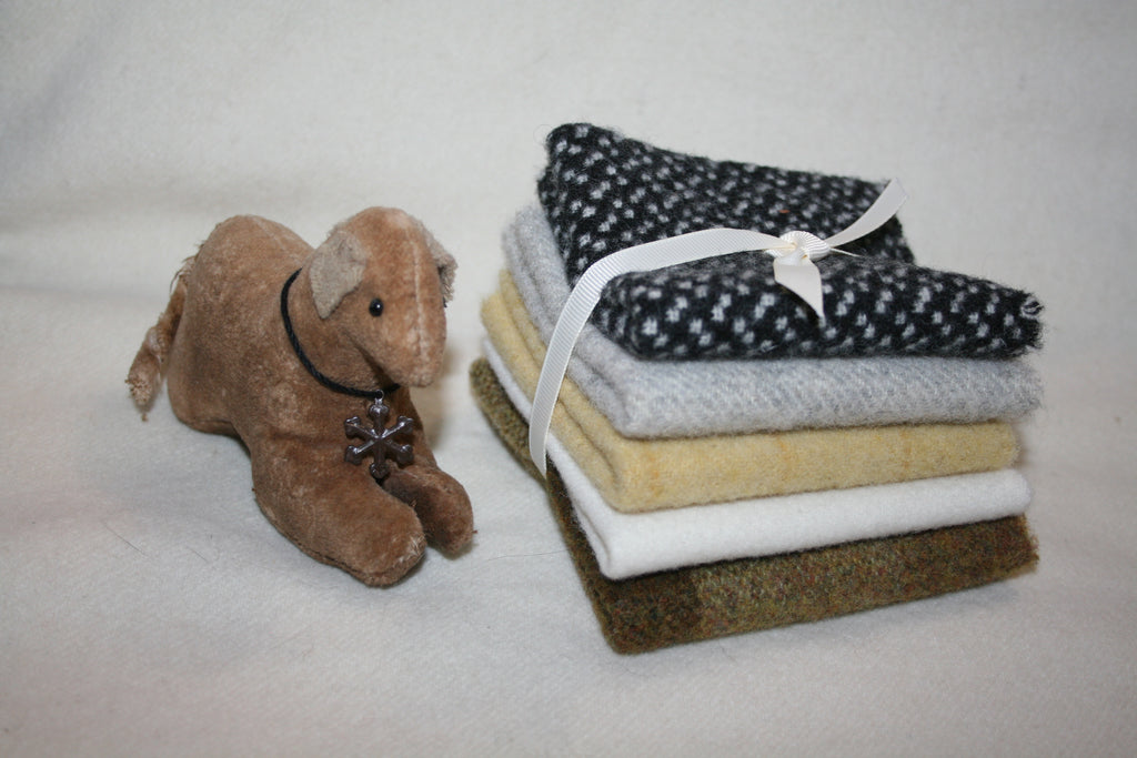 Five Pack of 8" x 7" Mill-dyed Wool Bundle