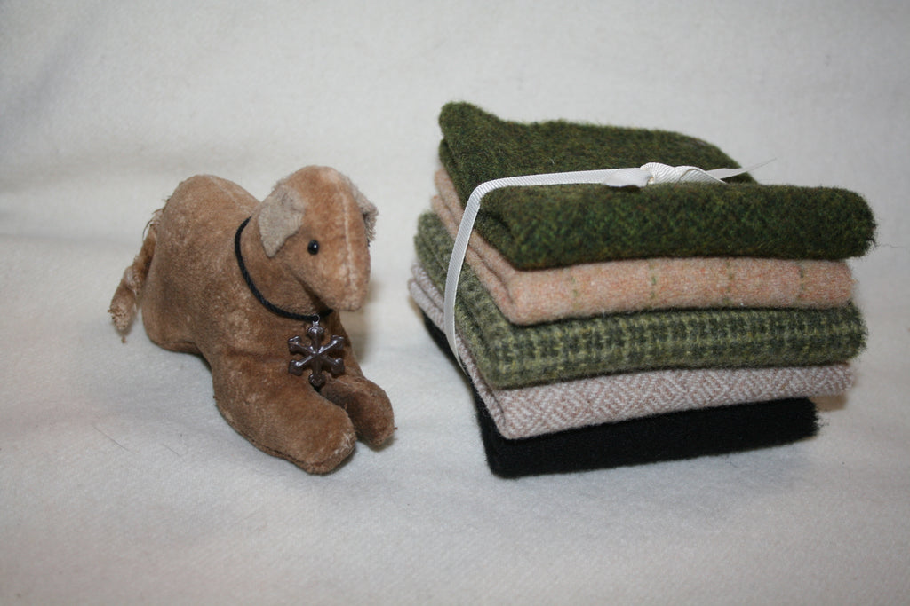 Five Pack of 8" x 7" Mill-dyed Wool Bundle