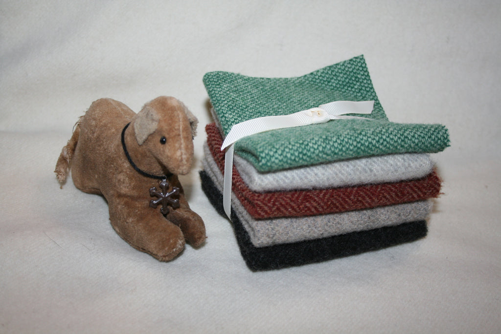 Five Pack of 8" x 7" Mill-dyed Wool Bundle