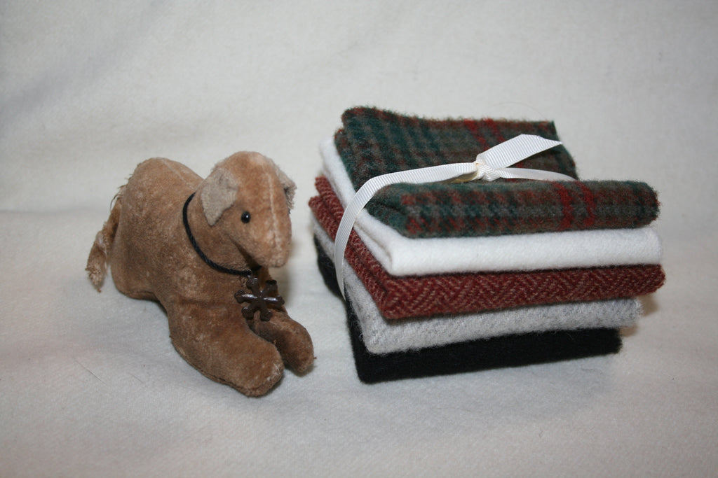 Five Pack of 8" x 7" Mill-dyed Wool Bundle