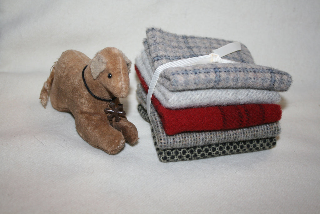 Five Pack of 8" x 7" Mill-dyed Wool Bundle