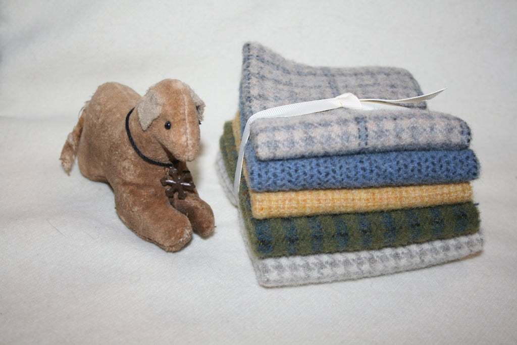 Five Pack of 8" x 7" Mill-dyed Wool Bundle