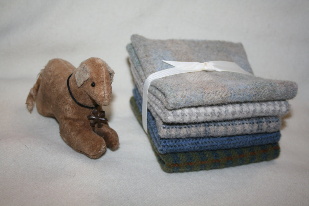 Five Pack of 8" x 7" Mill-dyed Wool Bundle