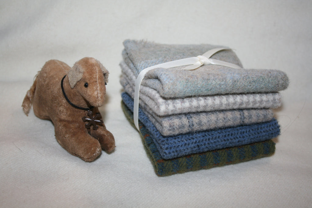 Five Pack of 8" x 7" Mill-dyed Wool Bundle