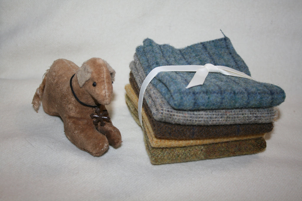 Five Pack of 8" x 7" Mill-dyed Wool Bundle
