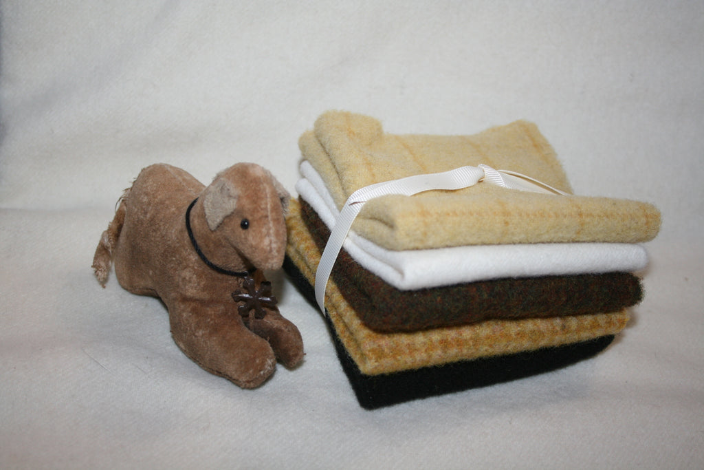 Five Pack of 8" x 7" Mill-dyed Wool Bundle