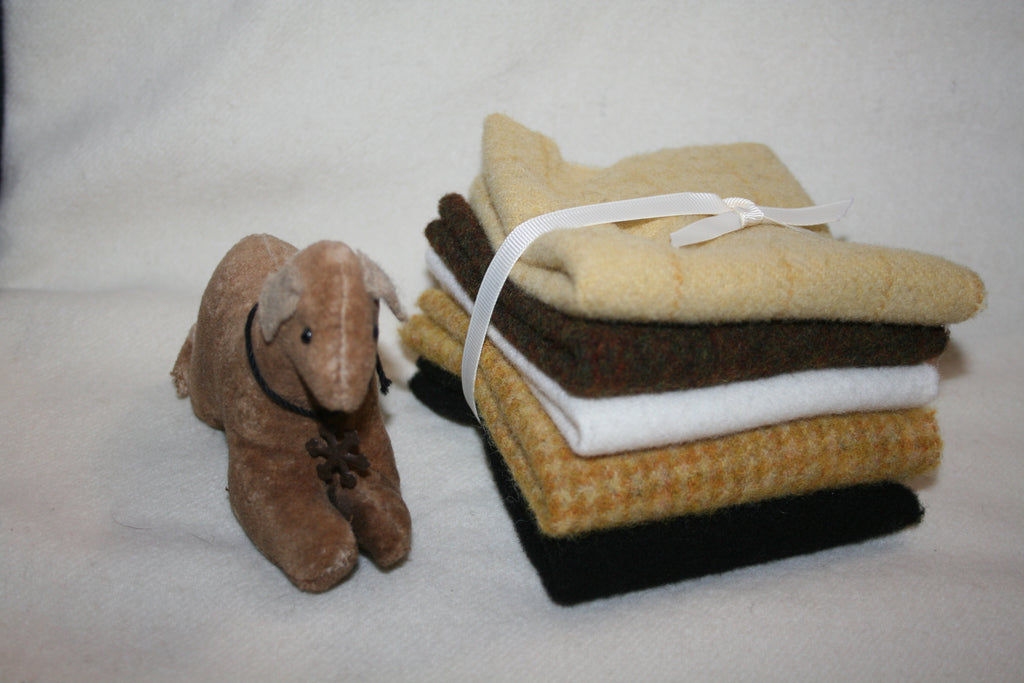 Five Pack of 8" x 7" Mill-dyed Wool Bundle