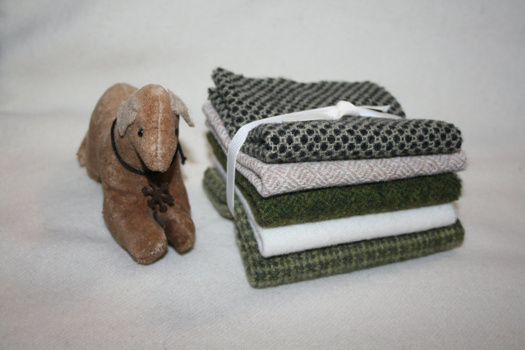 Five Pack of 8" x 7" Mill-dyed Wool Bundle