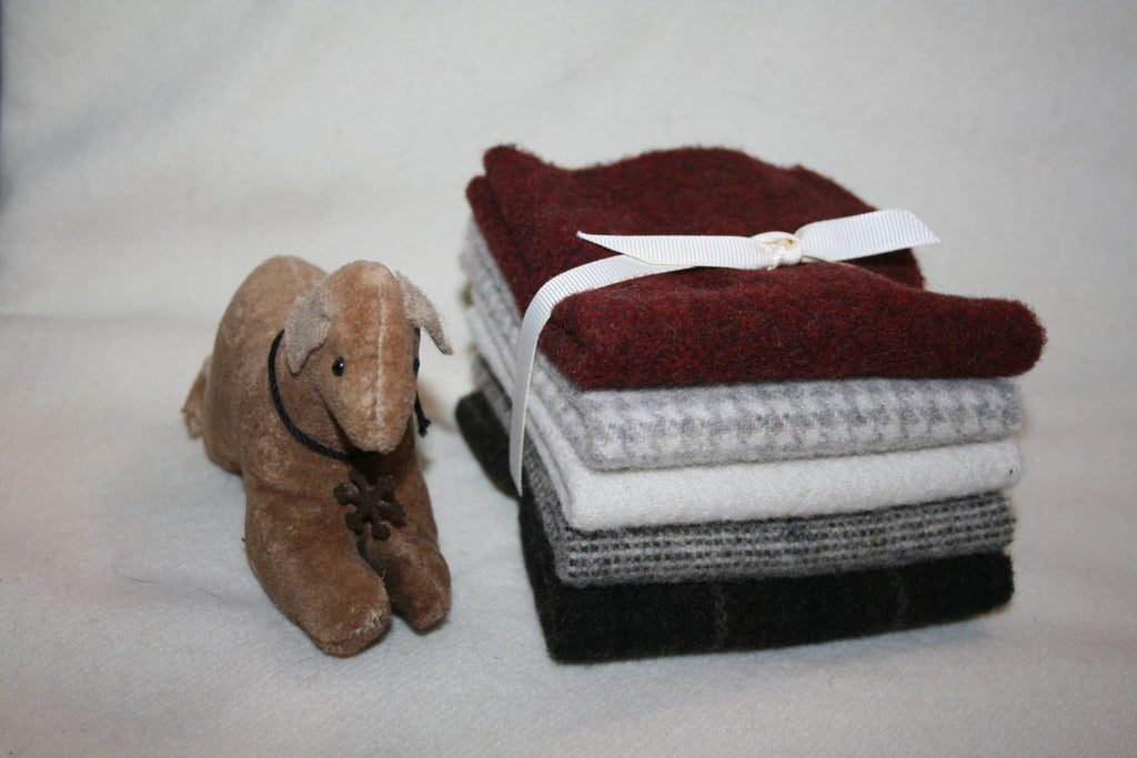 Five Pack of 8" x 7" Mill-dyed Wool Bundle