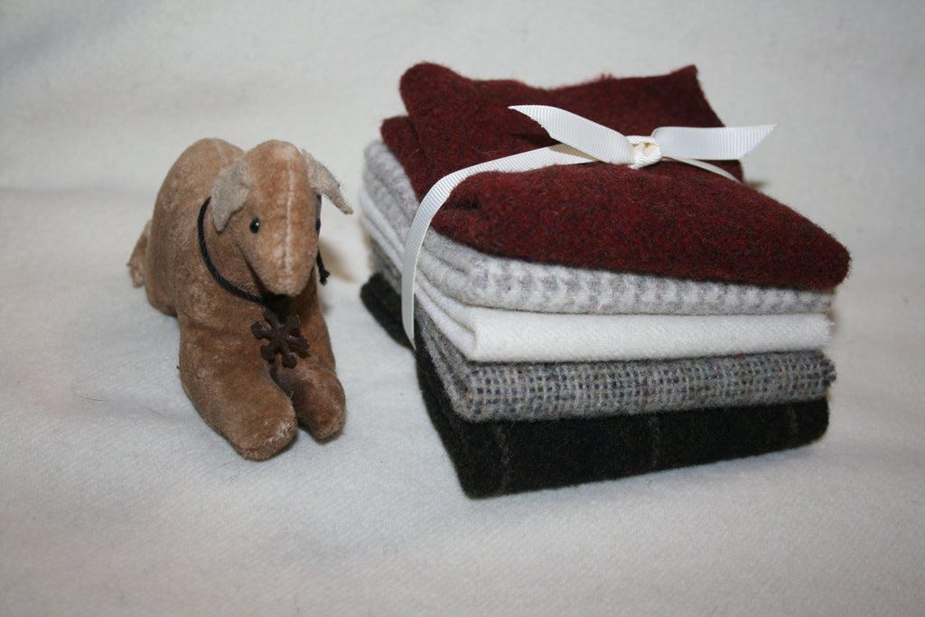 Five Pack of 8" x 7" Mill-dyed Wool Bundle