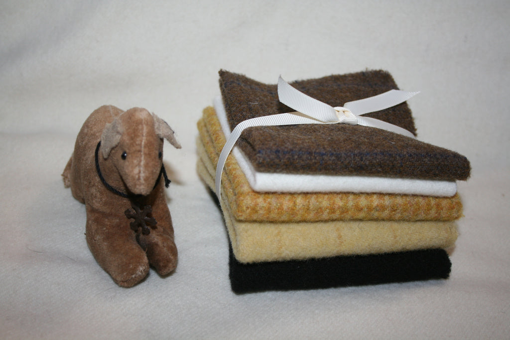 Five Pack of 8" x 7" Mill-dyed Wool Bundle