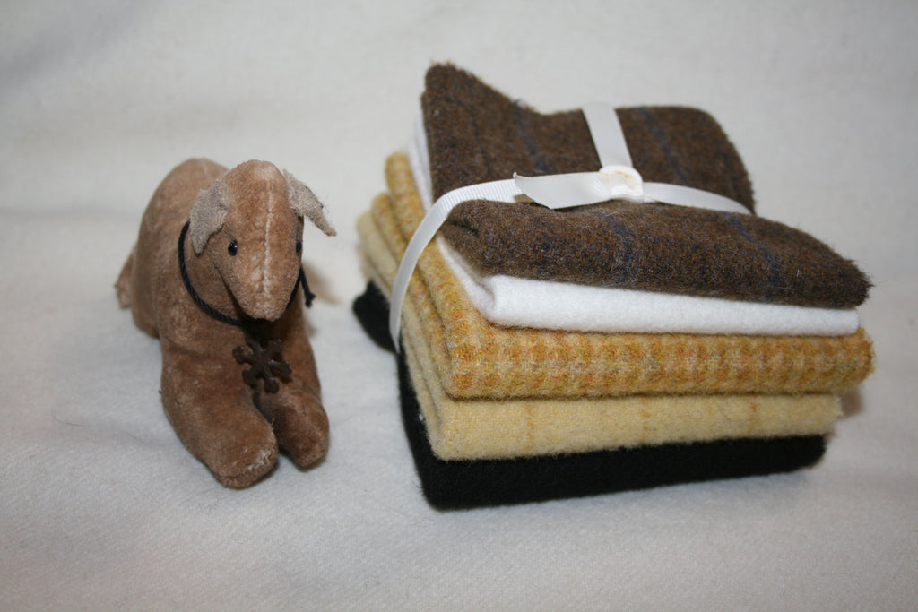 Five Pack of 8" x 7" Mill-dyed Wool Bundle