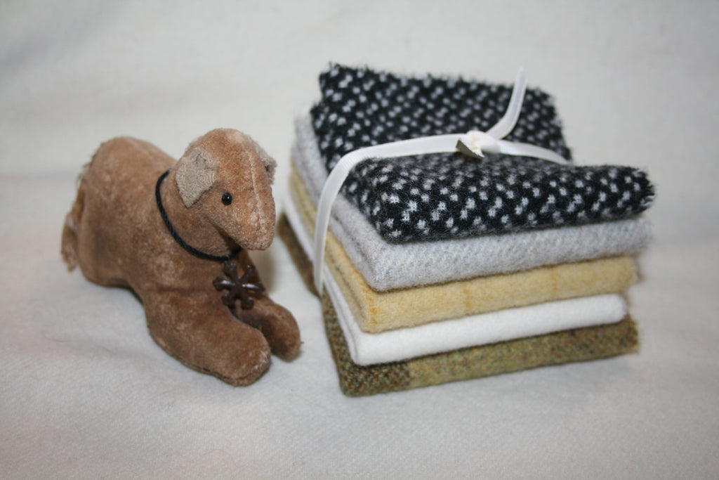 Five Pack of 8" x 7" Mill-dyed Wool Bundle