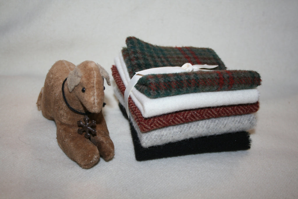 Five Pack of 8" x 7" Mill-dyed Wool Bundle