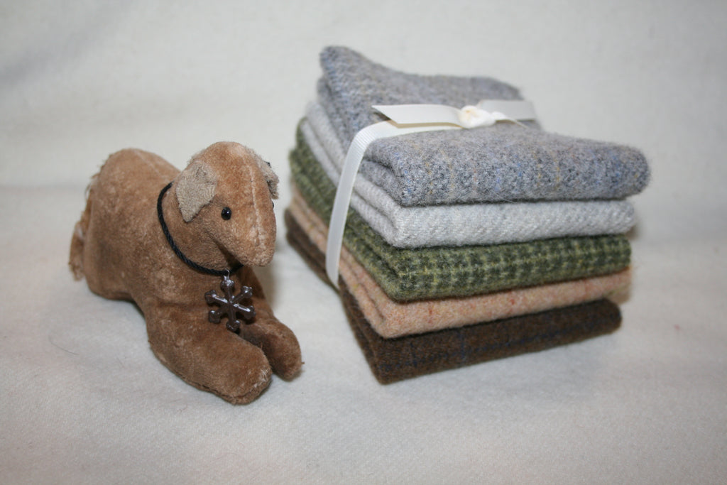 Five Pack of 8" x 7" Mill-dyed Wool Bundle