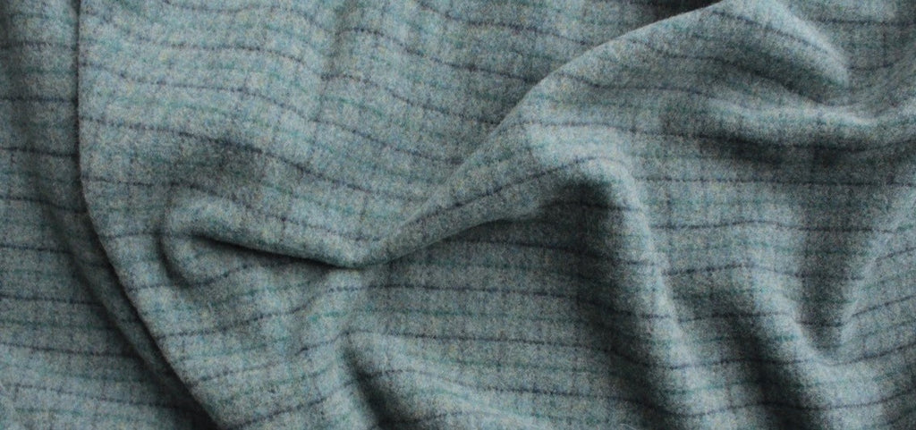 Medium Ocean Blue Plaid Mill-dyed Wool Fabric