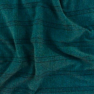 Ocean Blue-Green Plaid Mill-dyed Wool Fabric