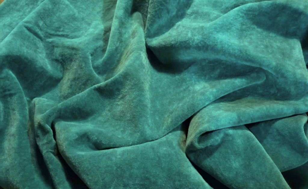 Ocean Blue Hand-dyed 100% Organic Cotton Velvet Fabric