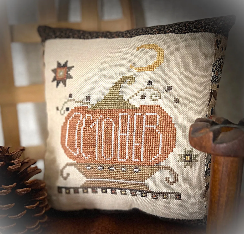 October Pumpkin Cross Stitch Pattern by Robin Leuschen