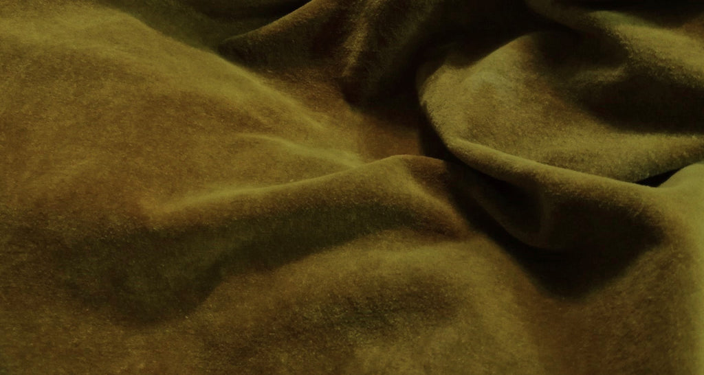 Olive Hand-dyed 100% Organic Cotton Velvet Fabric