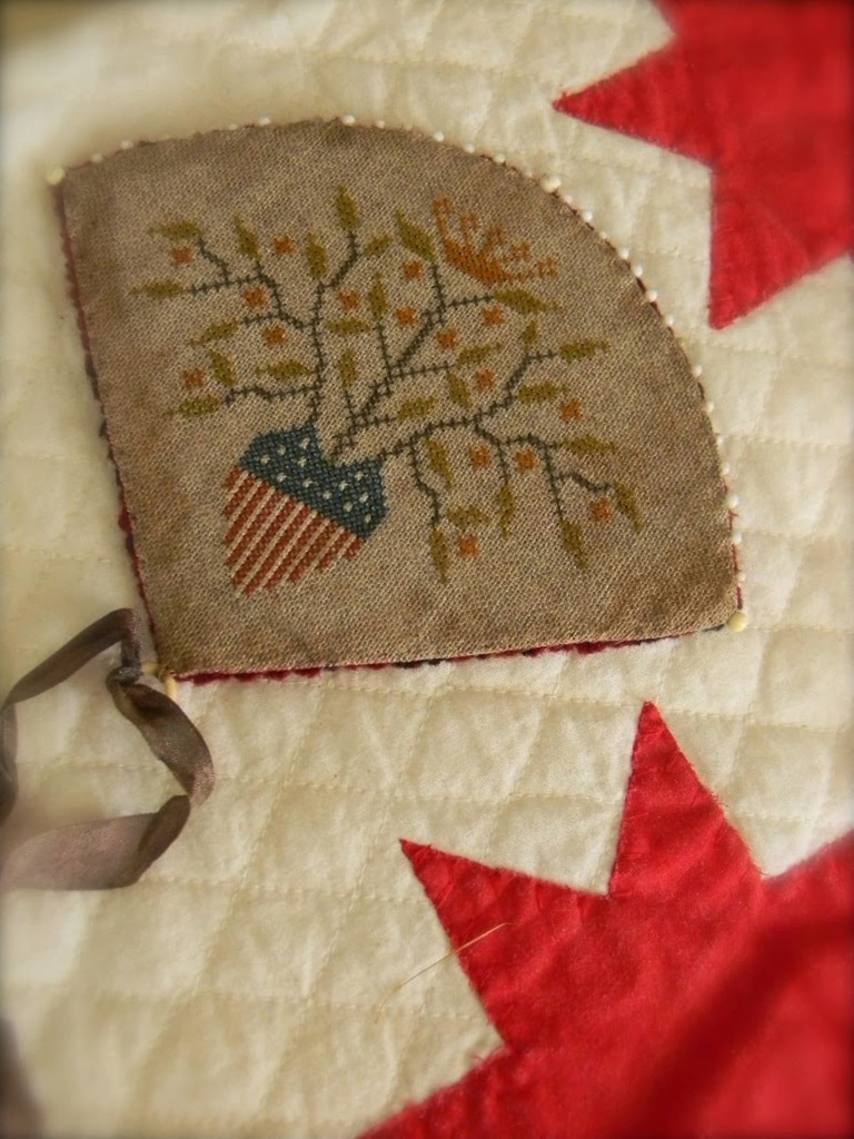 Patriotic Fan Pin Keep Cross Stitch Pattern by Notforgotten Farm