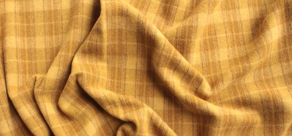 Perfect Golden Plaid Mill-dyed Wool Fabric