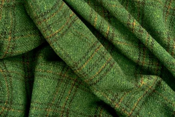 Pine Green Plaid Mill-dyed Wool Fabric