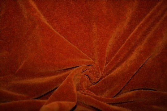 Pumpkin Hand-dyed 100% Organic Cotton Velvet Fabric