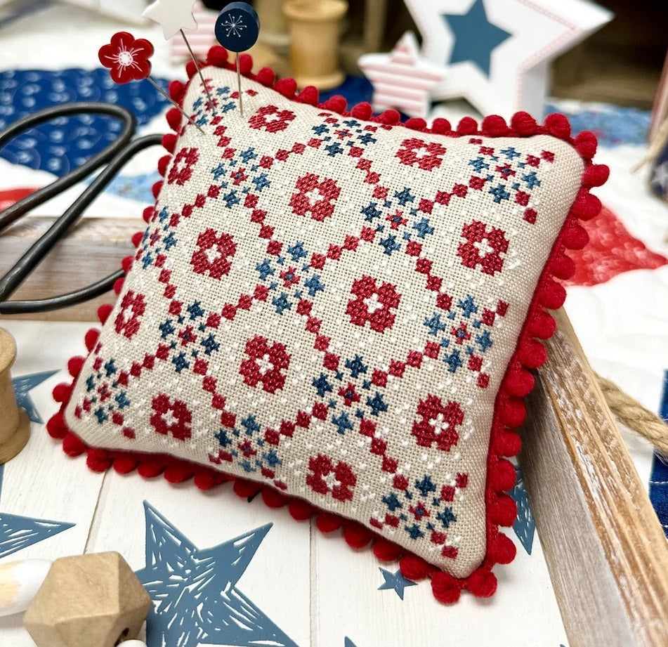 Red, White and Blue Quilt Cross Stitch Pattern by Lindsey Weight