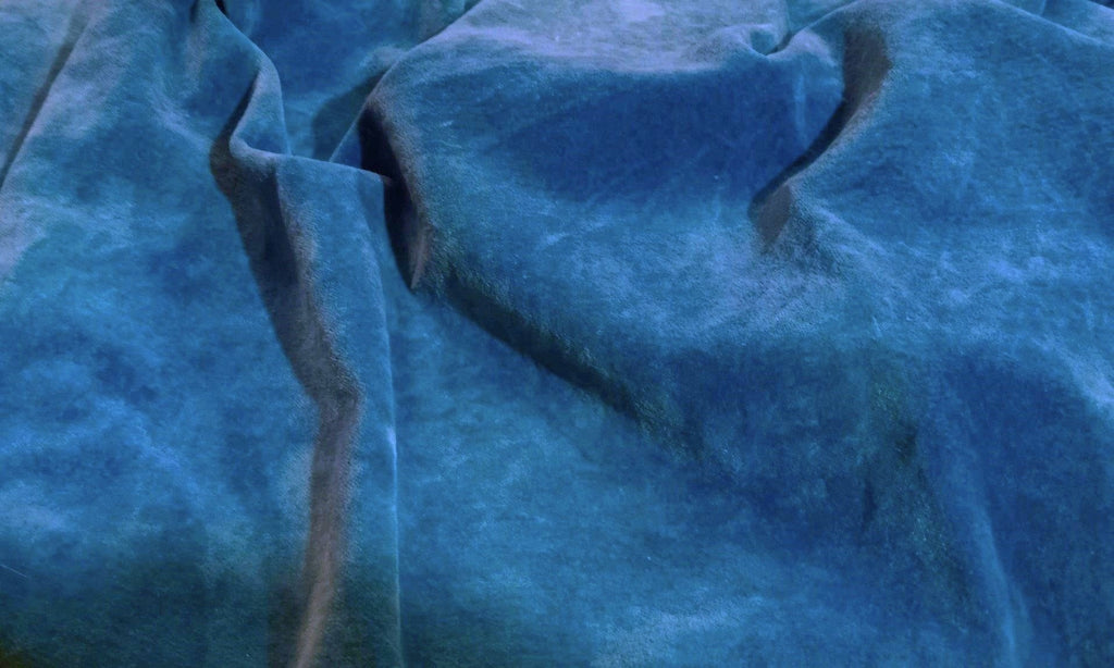 Sapphire Blue Hand-dyed 100% Organic Cotton Velvet Fabric