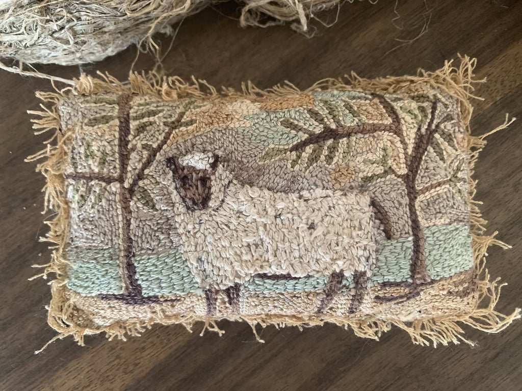 Solitary Sheep Punch Needle Pattern designed by Dru Ann Jeffries