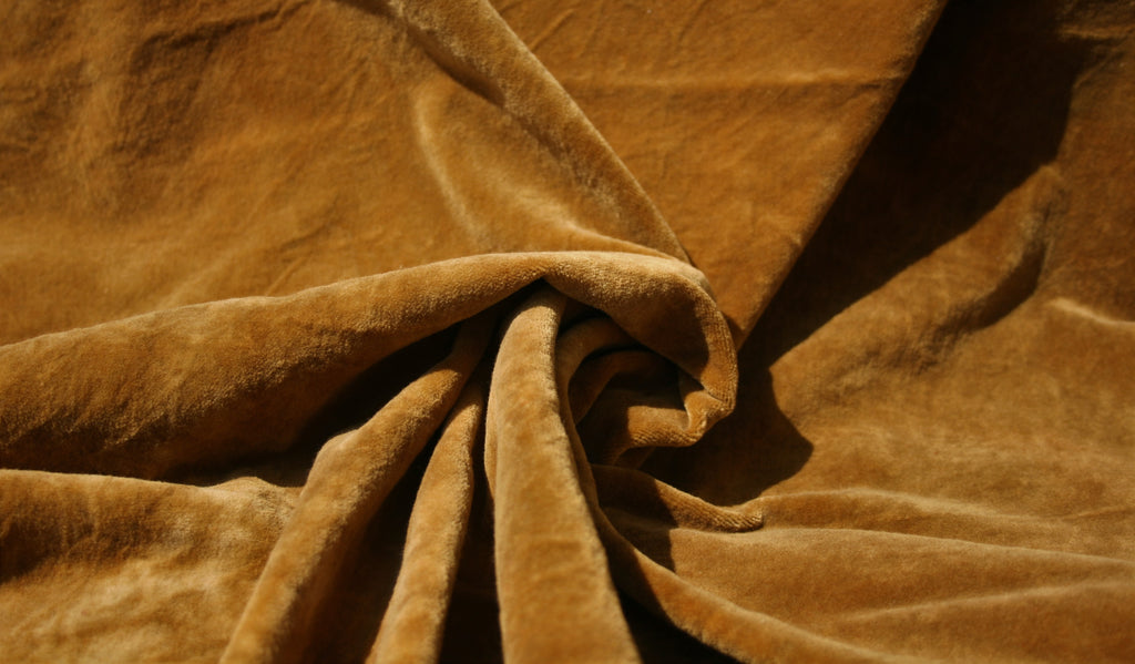 Sunflower Gold Hand-dyed 100% Organic Cotton Velvet Fabric