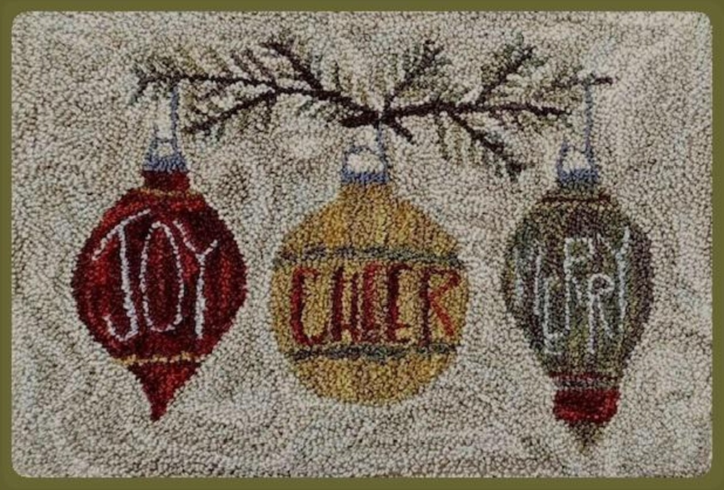 Vintage Ornaments Punch Needle Pattern designed by Robin Leuschen