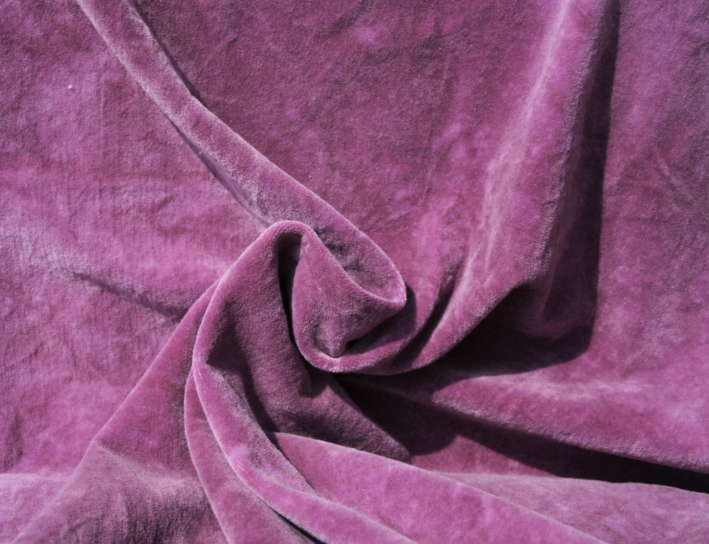 Violet Hand-dyed 100% Organic Cotton Velvet Fabric