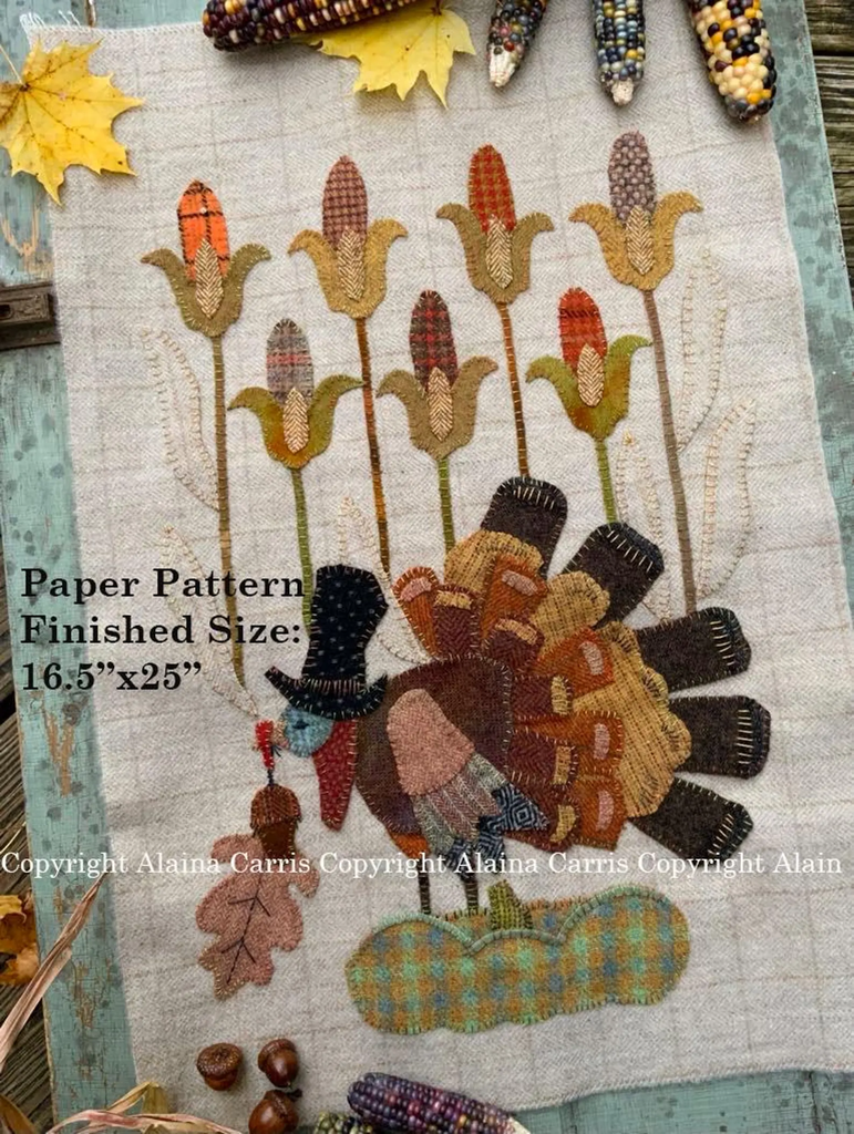 Acorn Tom Wool Applique Pattern by Alaina Carris