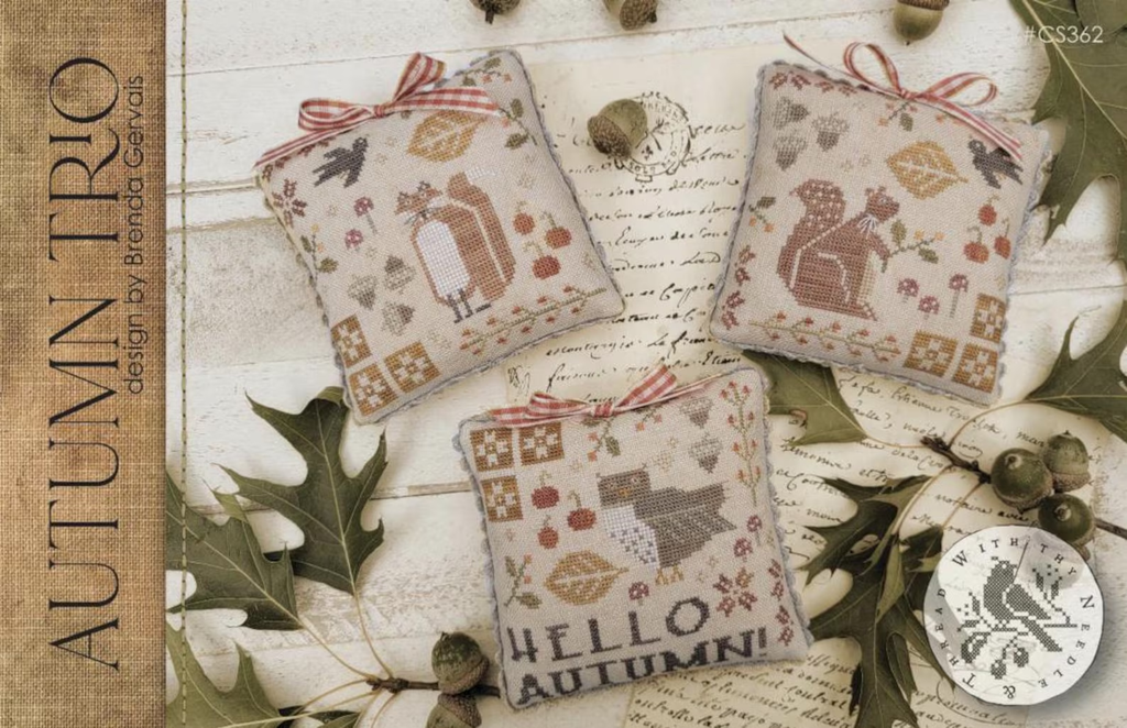Autumn Trio Cross Stitch Pattern by Brenda Gervais