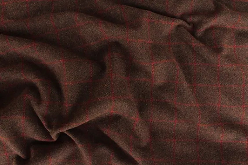 Black Forrest Windowpane Mill-dyed Wool Fabric