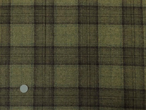 Army Green with Black Plaid Mill-dyed Wool Fabric
