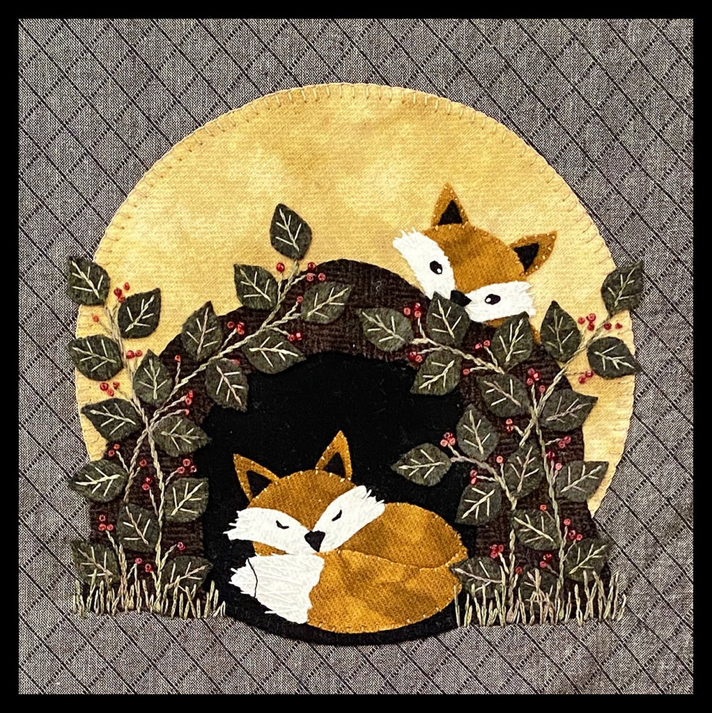 Fox in the Grove Wool Applique Pattern by Karen Yaffe - Kit option available